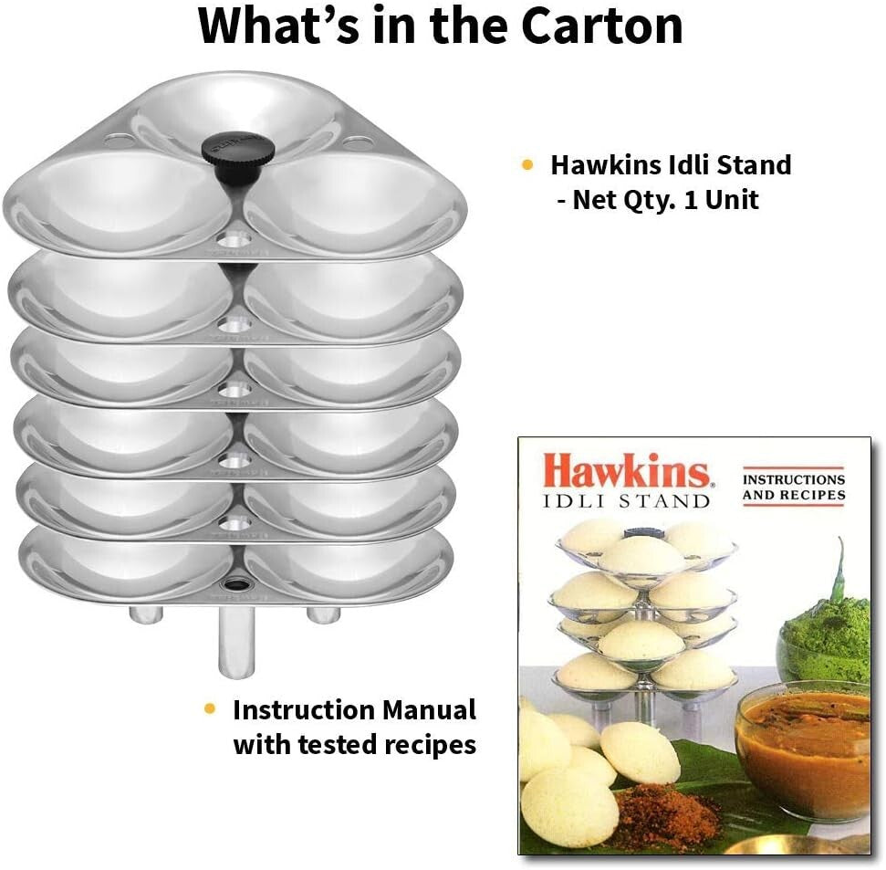 Hawkins 18 Idli Set for 6.5 Litre Pressure Cooker  Free Shipping